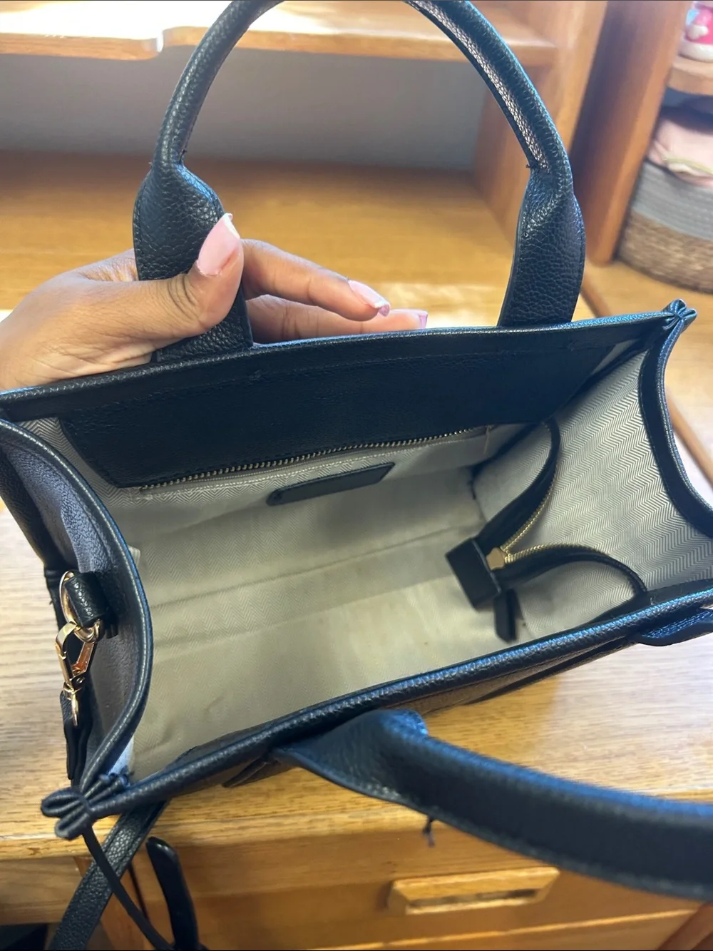 The Tote Bag Black Leather Tote for Men
